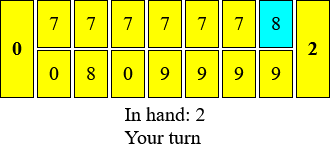 Permainan dakon digital dengan dua baris dan dua lumbung